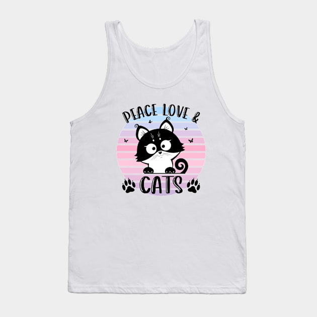 Peace, Love and Cats a Tank Top by Disentangled